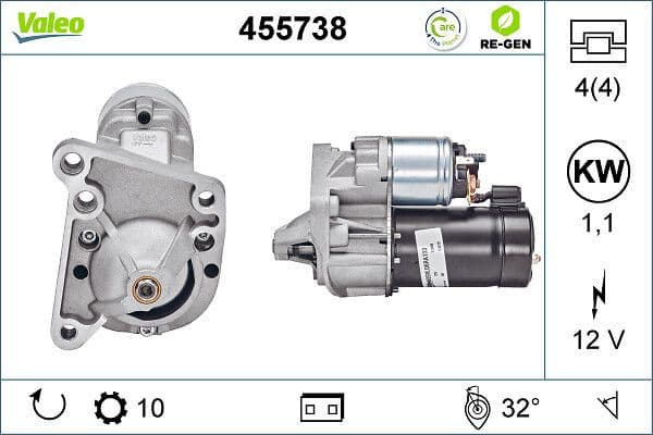 Starter VALEO RE-GEN REMANUFACTURED 455738 - image 6