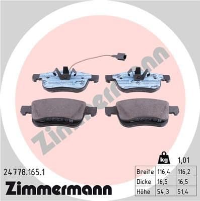 Brake Pad Set, disc brake 24778.165.1