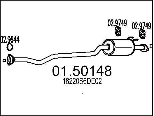 Centre Muffler 01.50148