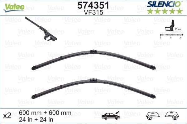 Wiper Blade SILENCIO FLAT BLADE SET 574351 - image 4