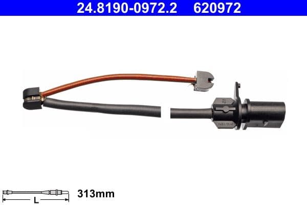 Warning Contact, brake pad wear 24-8190-0972-2