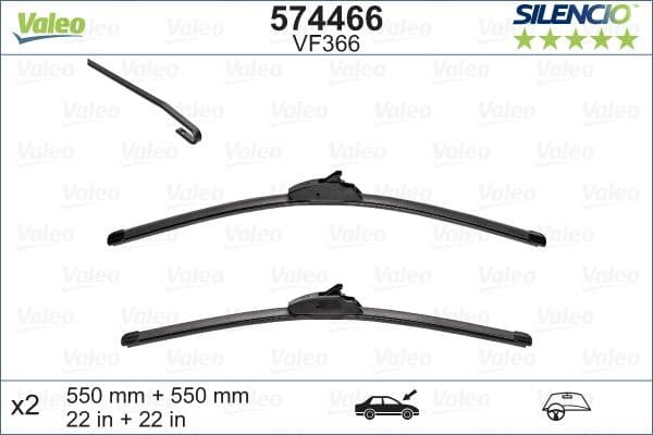 Wiper Blade SILENCIO FLAT BLADE SET 574466 - image 4