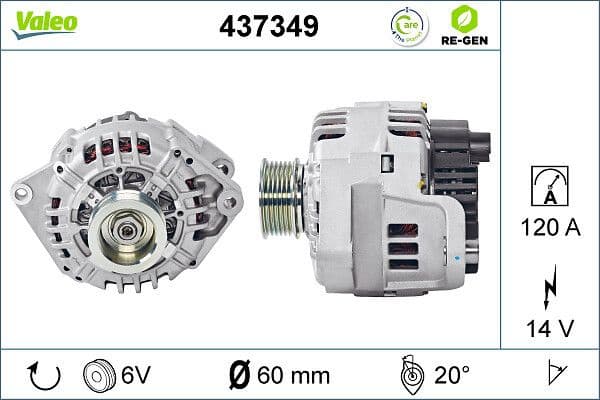 Alternator VALEO RE-GEN REMANUFACTURED 437349 - image 5
