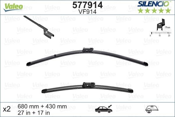 Wiper Blade SILENCIO FLAT BLADE SET 577914 - image 4