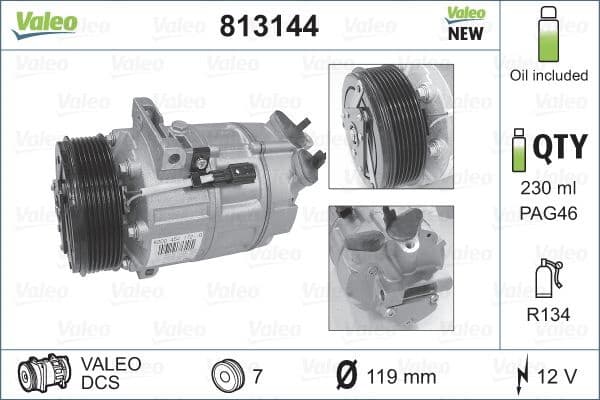 Compressor, air conditioning VALEO ORIGINS NEW OE TECHNOLOGY 813144 - image 3