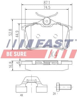 Brake Pad Set, disc brake FT29520