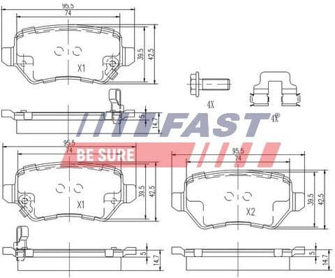 Brake Pad Set, disc brake FT29524