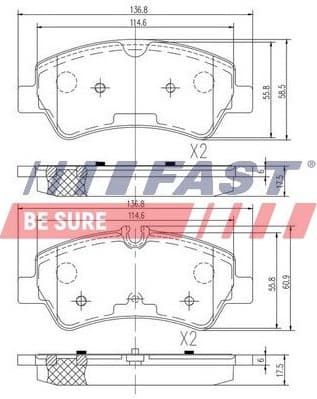 Brake Pad Set, disc brake FT29545