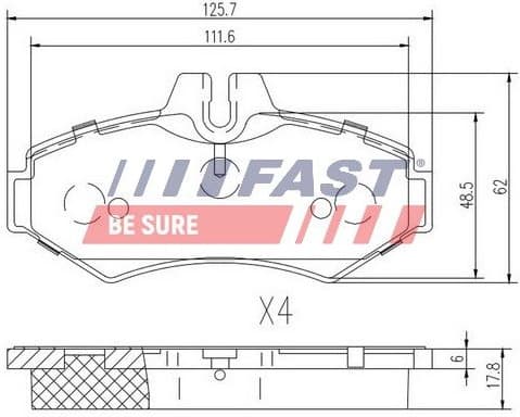 Brake Pad Set, disc brake FT29014