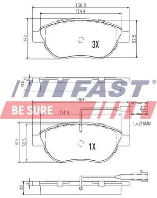 Brake Pad Set, disc brake FT29113
