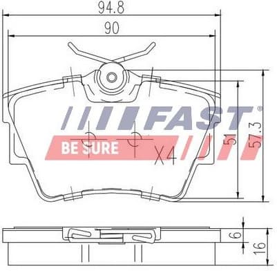 Brake Pad Set, disc brake FT29513