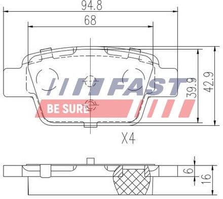 Brake Pad Set, disc brake FT29115