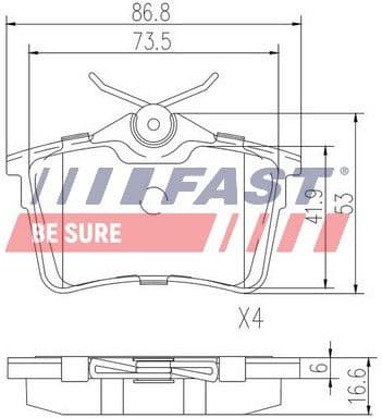 Brake Pad Set, disc brake FT29515