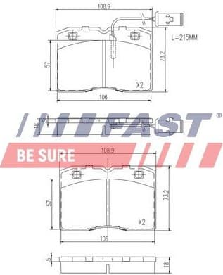 Brake Pad Set, disc brake FT29009