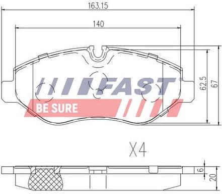 Brake Pad Set, disc brake FT29019