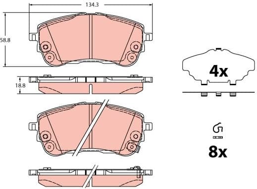 Brake Pad Set, disc brake GDB2345