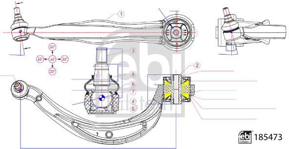 Control/Trailing Arm, wheel suspension 185473