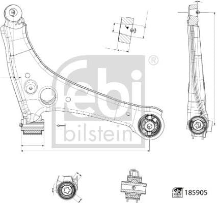 Control/Trailing Arm, wheel suspension 185905