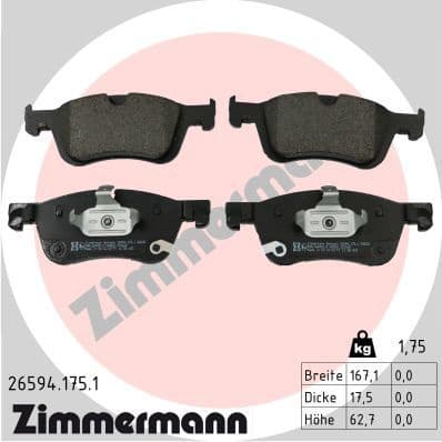 Brake Pad Set, disc brake 26594.175.1