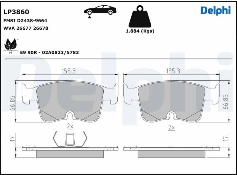 Brake Pad Set, disc brake LP3860