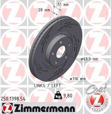 Brake Disc BLACK Z 250.1398.54