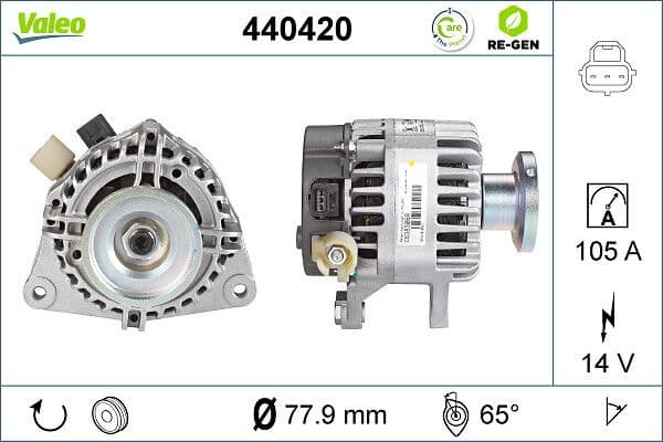 Alternator VALEO RE-GEN REMANUFACTURED 440420 - image 5