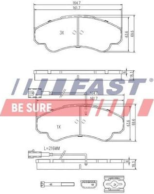 Brake Pad Set, disc brake FT29108