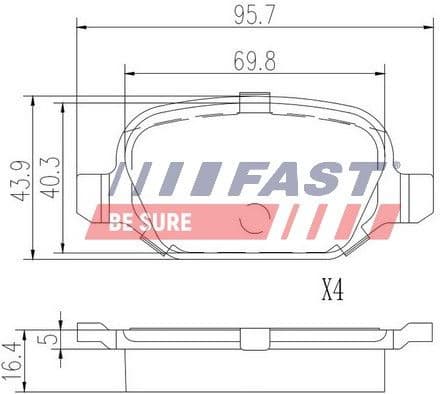 Brake Pad Set, disc brake FT29104