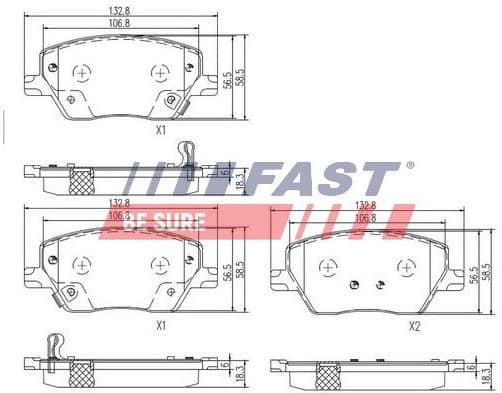 Brake Pad Set, disc brake FT29169