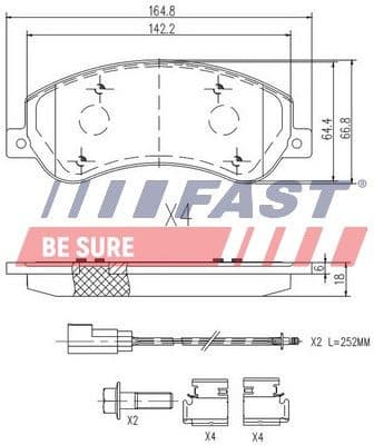 Brake Pad Set, disc brake FT29522