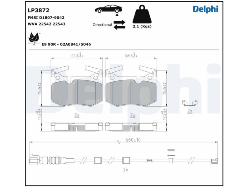 Brake Pad Set, disc brake LP3872