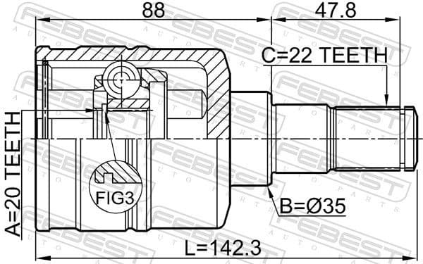 Joint Kit, drive shaft 0711-RM413LH - image 2