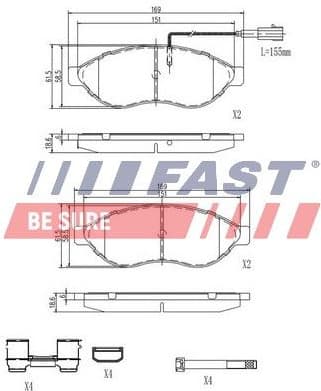 Brake Pad Set, disc brake FT29155