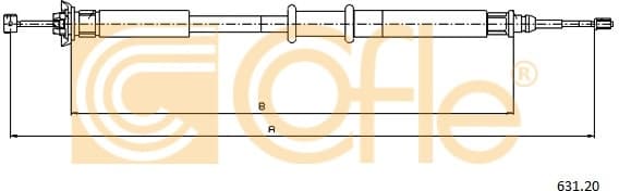 Cable Pull, parking brake 631.20