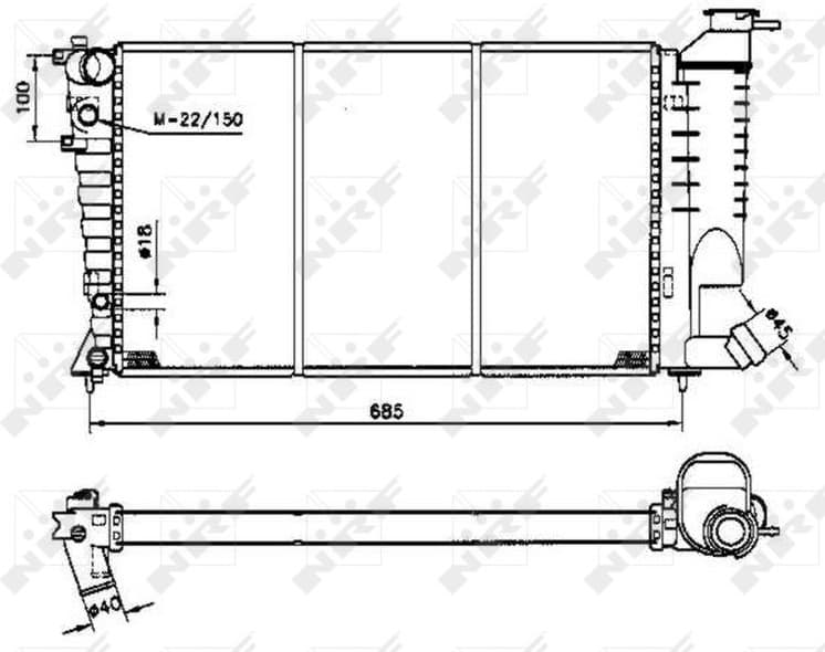 Radiator, engine cooling 58233