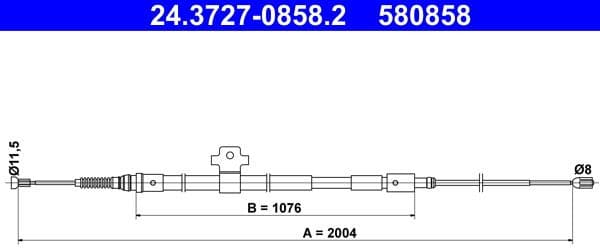 Cable Pull, parking brake 24-3727-0858-2