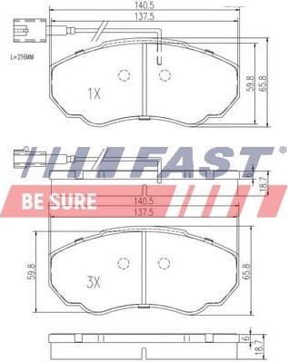 Brake Pad Set, disc brake FT29107