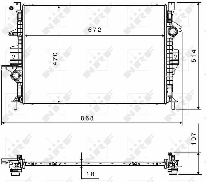 Radiator, engine cooling 58499