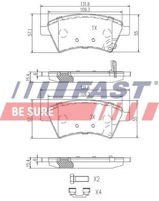 Brake Pad Set, disc brake FT29139