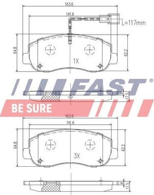 Brake Pad Set, disc brake FT29536