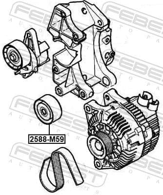 Deflection/Guide Pulley, V-ribbed belt 2588-M59 - image 2