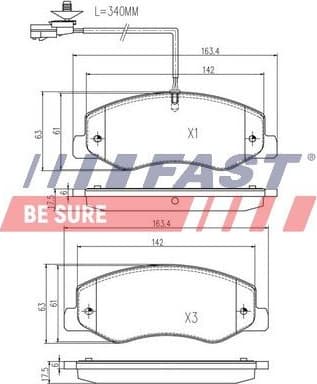 Brake Pad Set, disc brake FT29537