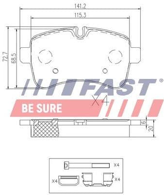 Brake Pad Set, disc brake FT29136