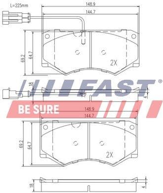 Brake Pad Set, disc brake FT29055