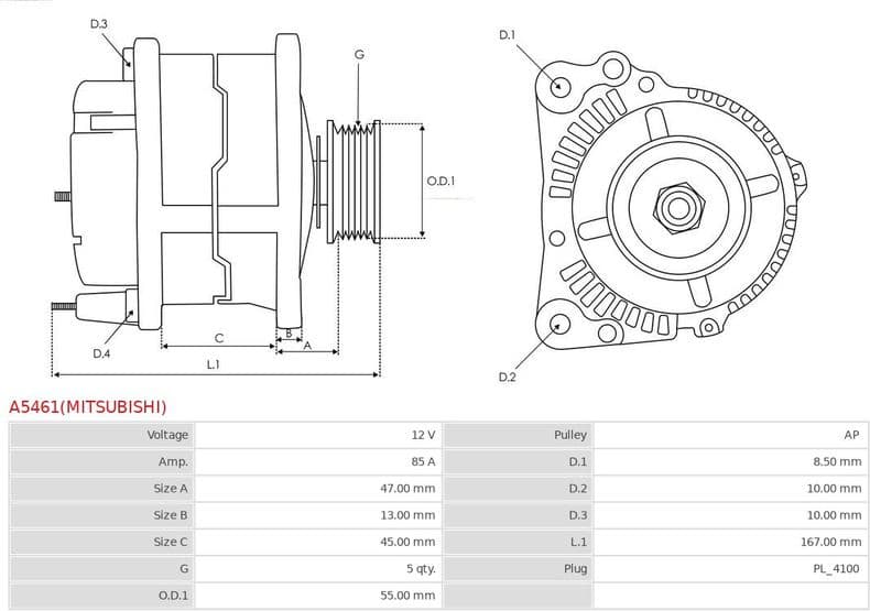 Alternator Mitsubishi A5461(MITSUBISHI) - image 5