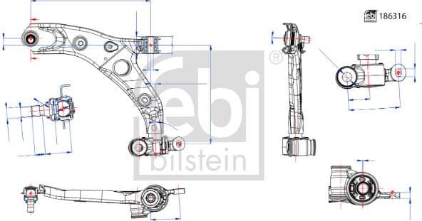 Control/Trailing Arm, wheel suspension 186316