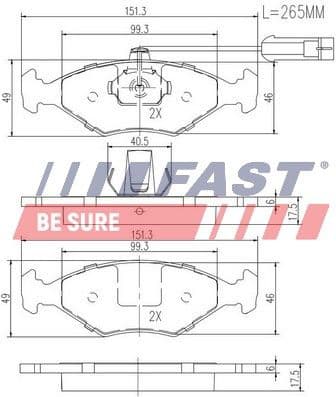 Brake Pad Set, disc brake FT29086