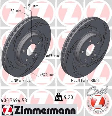 Brake Disc BLACK Z 400.3694.53