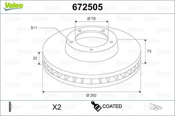 Brake Disc COATED 672505