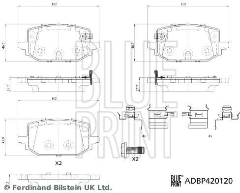 Brake Pad Set, disc brake ADBP420120